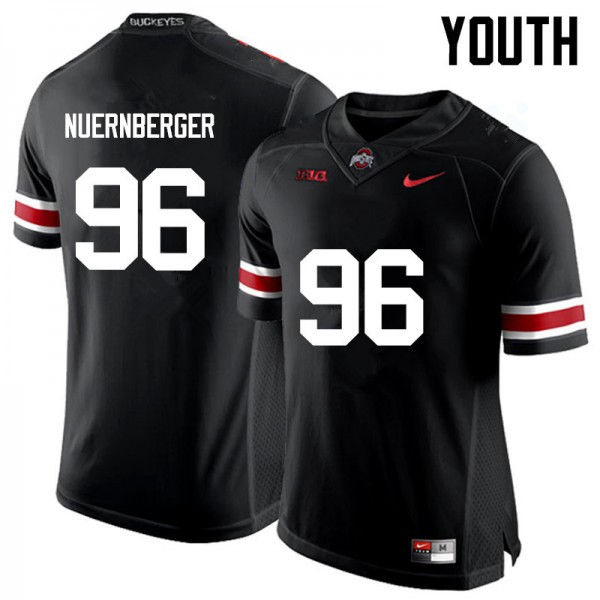 Ohio State Buckeyes #96 Sean Nuernberger Youth Embroidery Jersey Black OSU21839